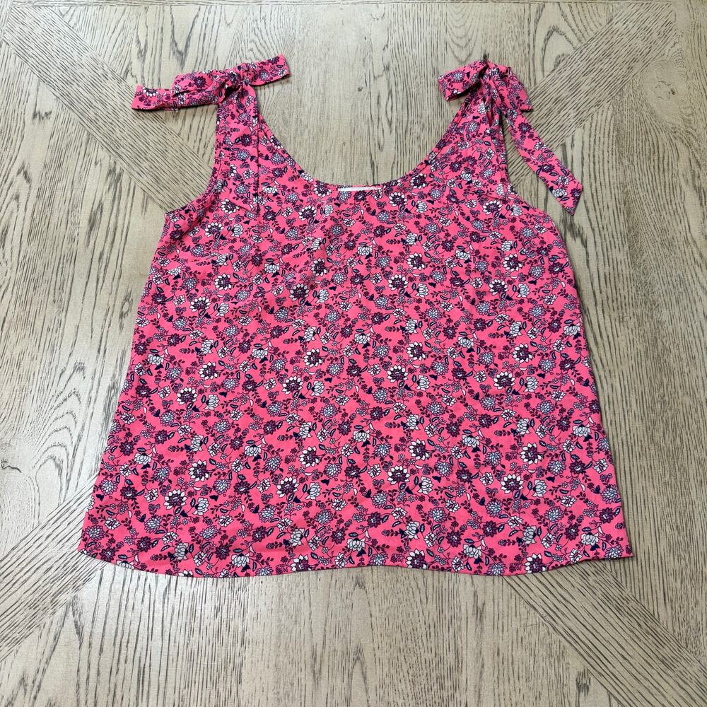 Loft Sleeveless Tie Strap Pink Floral‎ Top XS